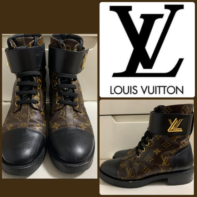 LOUIS VUITTON(ルイヴィトン)のルイヴィトン　モノグラムレザー　ゴールドアイコン　ブーツ レディースの靴/シューズ(ブーツ)の商品写真