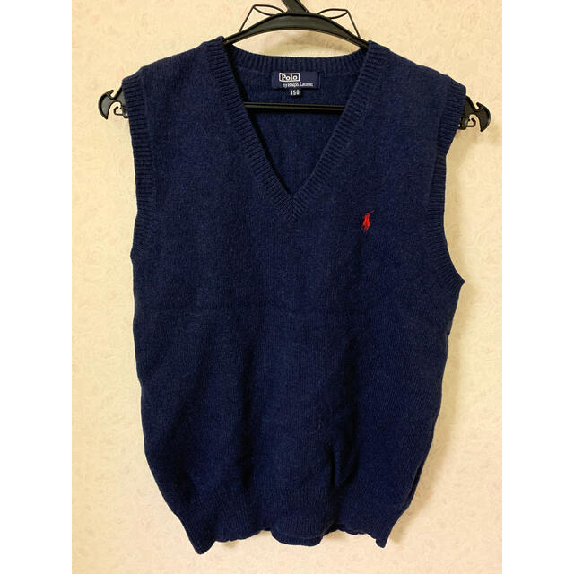 POLO RALPH LAUREN(ポロラルフローレン)のポロラルフローレン 子供服 150センチ ベスト ネイビー ウール100% キッズ/ベビー/マタニティのキッズ服男の子用(90cm~)(Tシャツ/カットソー)の商品写真