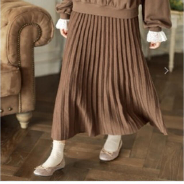 OLIVEdesOLIVE(オリーブデオリーブ)の定価2700円 ニット プリーツスカート OLIVE des OLIVE レディースのスカート(ロングスカート)の商品写真