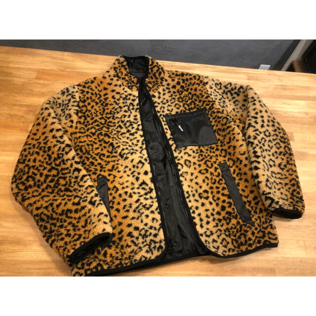 シュプリーム　リバーシブルジャケット　ナイロン ×レオパードfleece