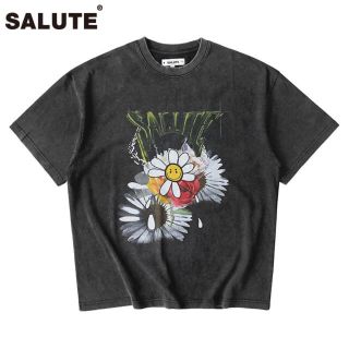 SALUTE WASHED FLOWER VINTAGE SS TEE サルーテ(Tシャツ/カットソー(半袖/袖なし))