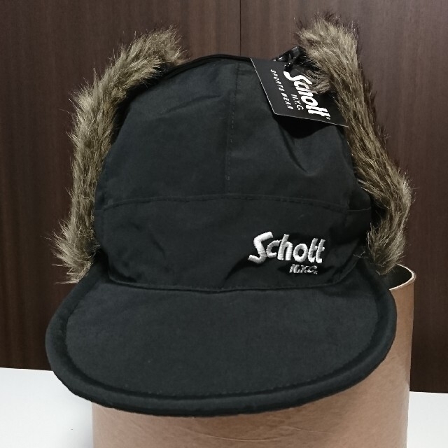 新品 Schott ショット キャップ 耳当て 黒 お買い得 超高品質で人気の ブラック 帽子