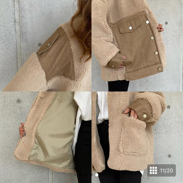 primarasプリマラス　Vintageファー切替ct／brown レディースのジャケット/アウター(その他)の商品写真