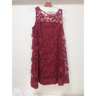 ワインレッド レースワンピースの通販 by Hanna's shop|ラクマ