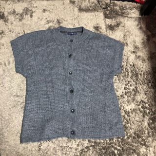 ギャップ(GAP)の【ほぼ新品】GAP ニット 半袖 カーディガン M グレー レイヤード(カーディガン)