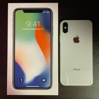 アップル(Apple)の【新品同様】iPhone X 256GB ＜シルバー＞ SIMフリー　ドコモ(スマートフォン本体)