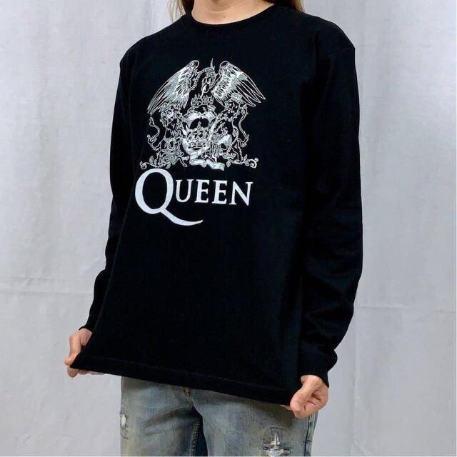 新品 映える ロック プリント 黒 ロンT 長袖 Tシャツ QUEEN