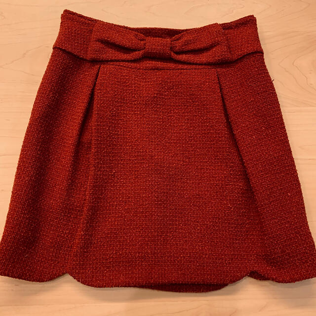 LODISPOTTO(ロディスポット)のロディスポット ツイードリボンスカート ボルドー レディースのスカート(ひざ丈スカート)の商品写真