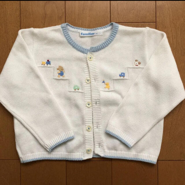 familiar(ファミリア)の【水通しのみ】ファミリア　カーディガン　90 キッズ/ベビー/マタニティのキッズ服女の子用(90cm~)(カーディガン)の商品写真