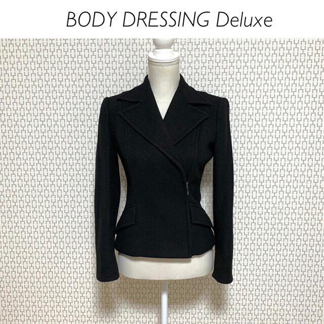 【クリーニング済】BODY DRESSING Deluxe カシミヤ混ライダース