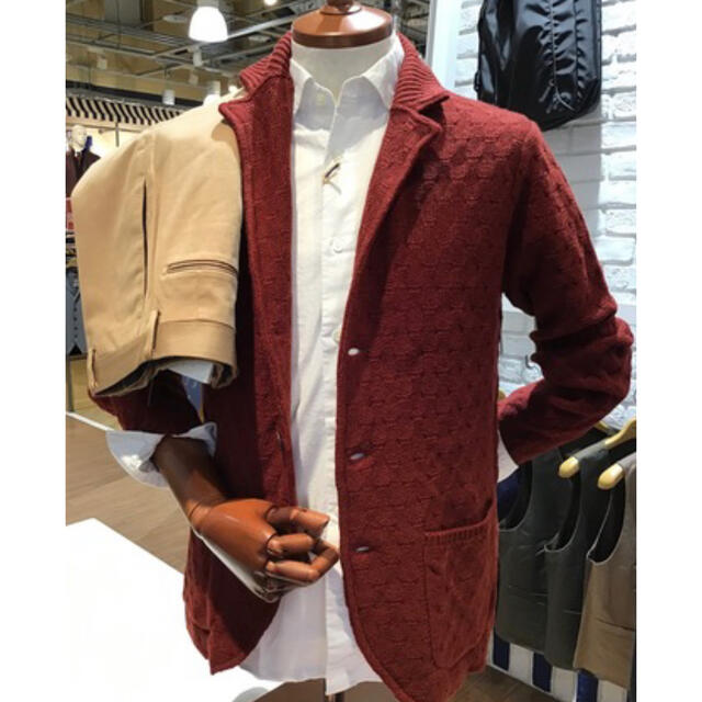 THE SUIT COMPANY(スーツカンパニー)の定価1.5万円　ETONNE   高級　ニットジャケット　カーディガン　L  メンズのジャケット/アウター(テーラードジャケット)の商品写真