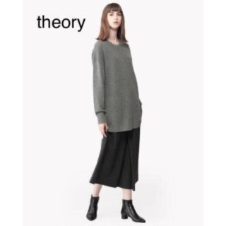 セオリー(theory)の2018 セオリー プルオーバー カシミヤ混　ロングニット　グレー(ニット/セーター)