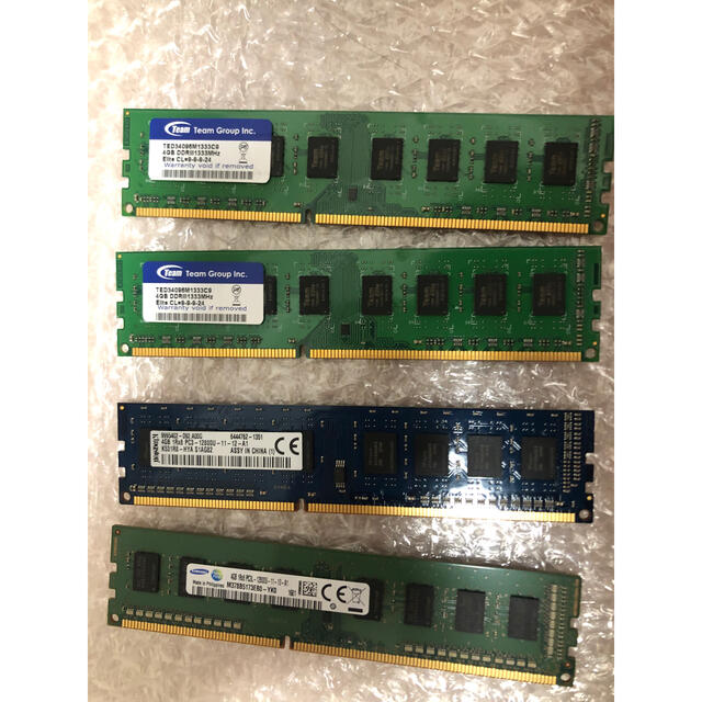 メモリ　DDR3 4gb 4枚　16gb