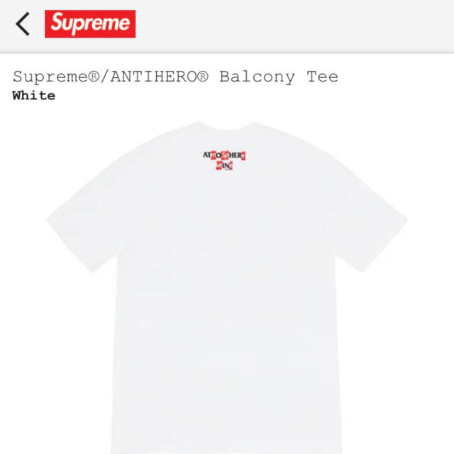 Lサイズ supreme×antihero Balcony Tee