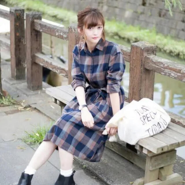 UNIQLO - UNIQLO フランネルチェックワンピースの通販 by P's UNIQLO - UNIQLO フランネルチェックワンピースの通販 by P's