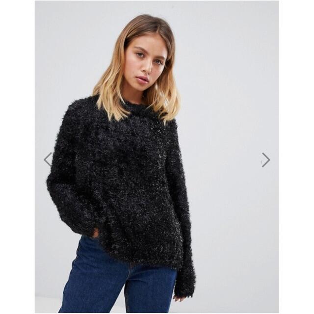 asos(エイソス)の☆☆ASOS エイソス購入 もこもこ ニット 黒 XS☆☆美品 レディースのトップス(ニット/セーター)の商品写真