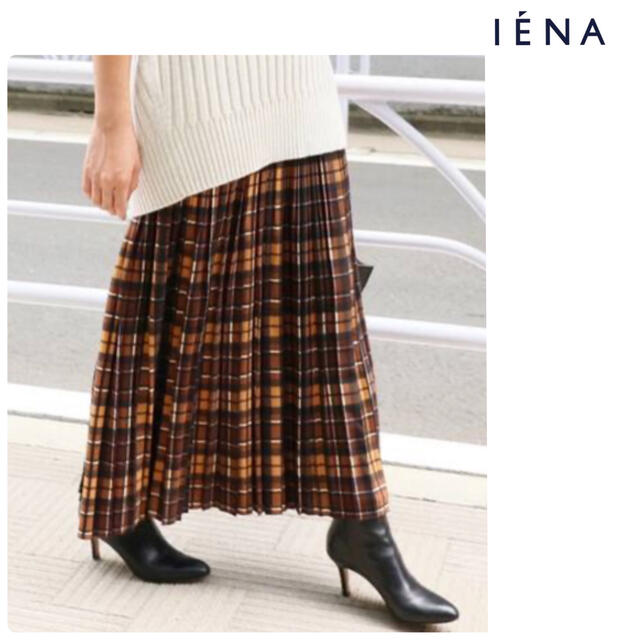【新品未使用　タグ付き】IENA チェックプリーツスカート　36レディース