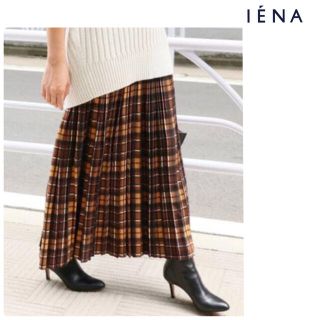 イエナ(IENA)の 【新品未使用　タグ付き】IENA チェックプリーツスカート　36(ロングスカート)