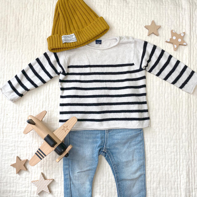 babyGAP(ベビーギャップ)のbabyGap ボーダー ニット セーター 70 キッズ/ベビー/マタニティのベビー服(~85cm)(ニット/セーター)の商品写真