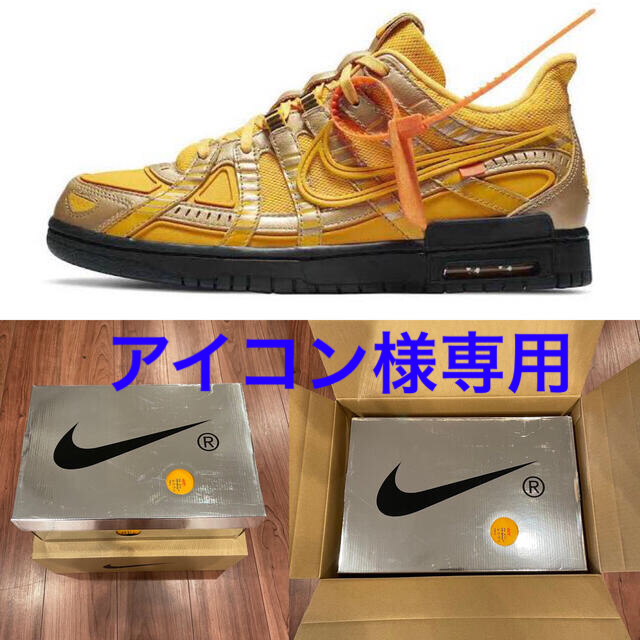 ナイキ エア ラバーダンク×off white University gold メンズの靴/シューズ(スニーカー)の商品写真