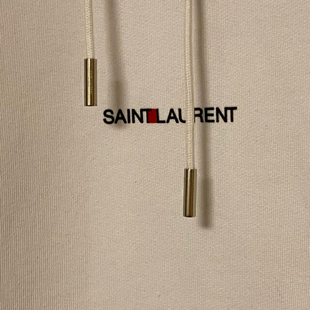 新品 saint laurent サンローラン ロゴ パーカー ホワイト 白