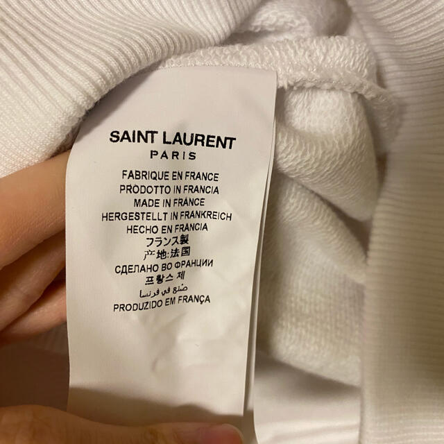 新品 saint laurent サンローラン ロゴ パーカー ホワイト 白