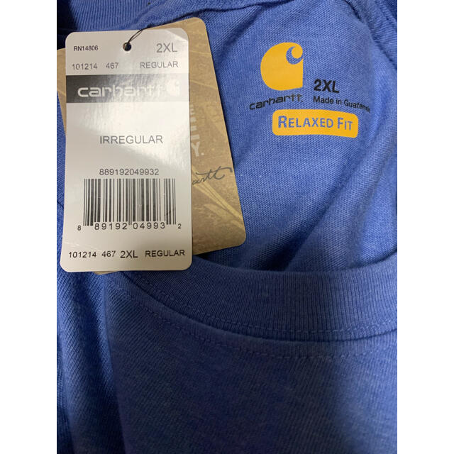 carhartt(カーハート)の新品 carhartt デカロゴ Tシャツ 青 オーバーサイズ 2XL レア メンズのトップス(Tシャツ/カットソー(半袖/袖なし))の商品写真