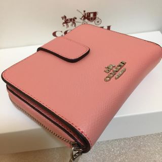 コーチ(COACH)の新品コーチ 二つ折財布 レザー ピンク(財布)