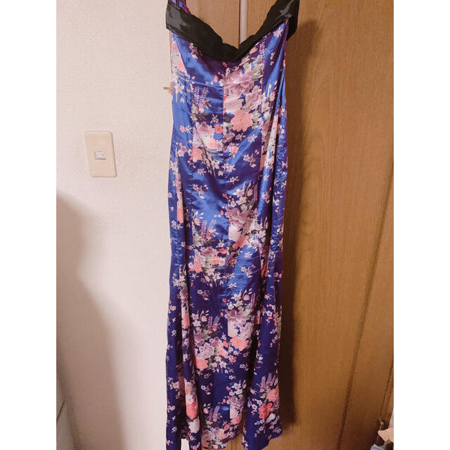 ꙳★*ﾟ紫和柄ロングドレス レディースのフォーマル/ドレス(ナイトドレス)の商品写真