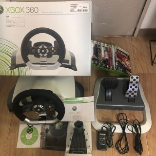 エックスボックス360(Xbox360)のXbox 360 ハンドルコントローラー　レースゲーム8本セット(家庭用ゲーム機本体)