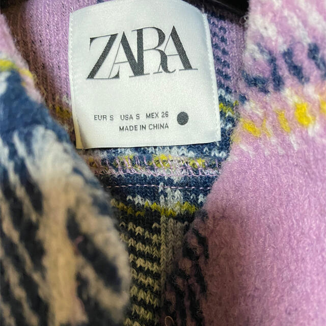 ZARA(ザラ)のZARA ウール　チェック柄シャツ レディースのジャケット/アウター(ノーカラージャケット)の商品写真