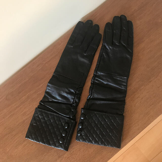 ルージュヴィフ(Rouge vif)の送料込み　本革　ロンググローブ　手袋　黒　ルージュヴィフ　ブラック　レディース(手袋)