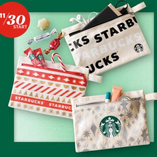 スターバックスコーヒー(Starbucks Coffee)のStarbucks ホリデーポーチ　ブラック(ノベルティグッズ)