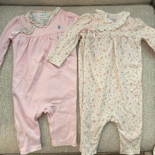 ラルフローレン(Ralph Lauren)のラルフローレン　6m 70cm 女の子　ピンク　長袖　まとめ売り(ロンパース)