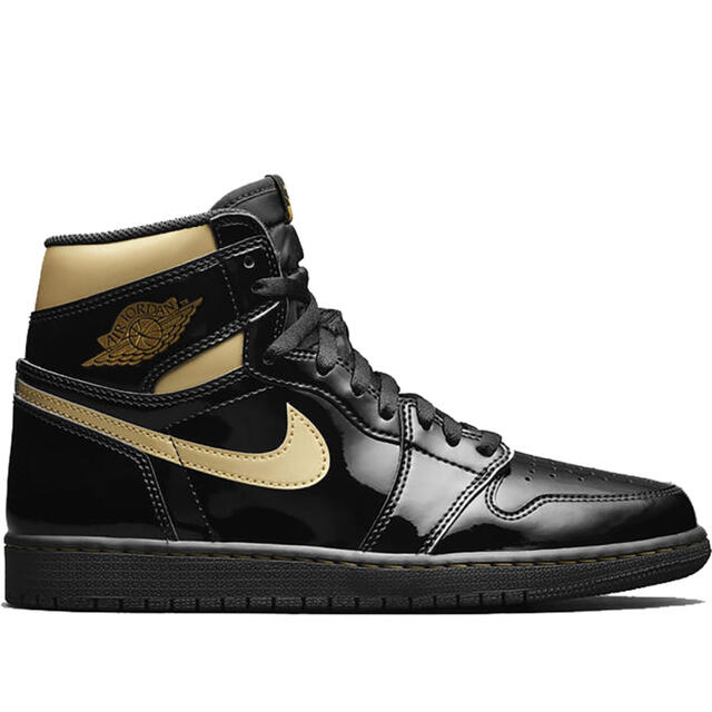 NIKE AIR JORDAN1 HIGH BLACK METALIC GOLD