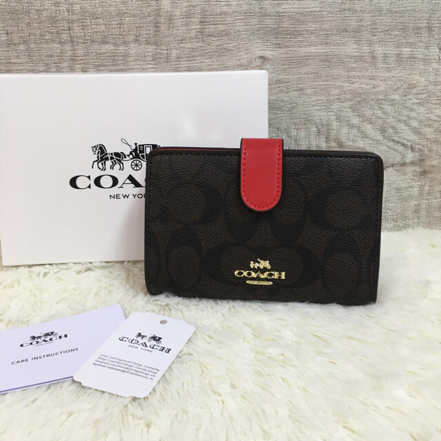 COACH(コーチ)の在庫処分‼️COACH コーチ シグネチャー 二つ折り財布 ミニ財布 レディースのファッション小物(財布)の商品写真