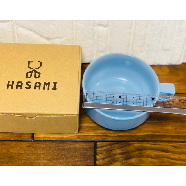 HASAMI(ハサミ)のマルヒロ　HASAMI ブロックマグスープ　ブルー　新品未使用 インテリア/住まい/日用品のキッチン/食器(食器)の商品写真