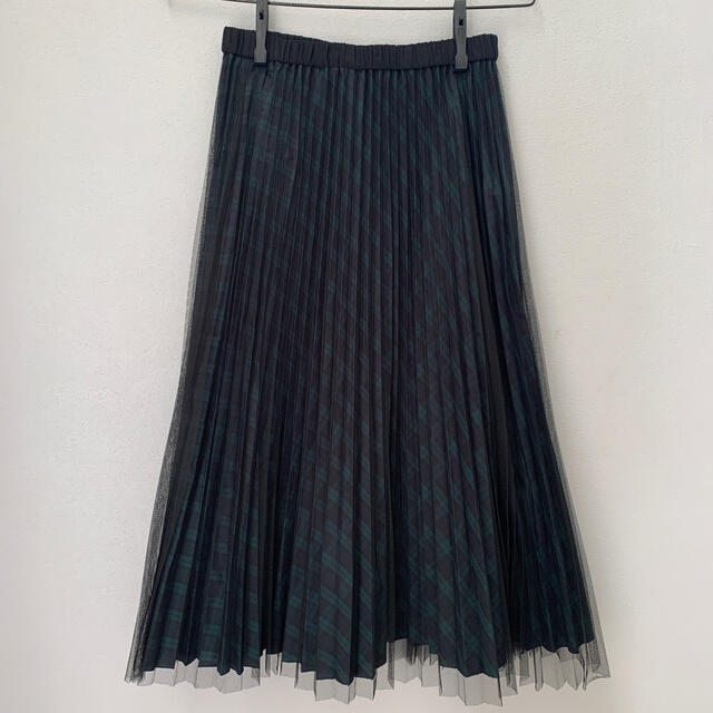ANAYI(アナイ)のANAYI アナイ　チェック×チュールプリーツスカート レディースのスカート(ロングスカート)の商品写真