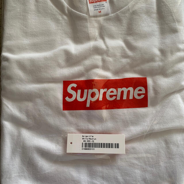 Supreme(シュプリーム)のsupreme box logo l/s tee 白　M メンズのトップス(Tシャツ/カットソー(七分/長袖))の商品写真