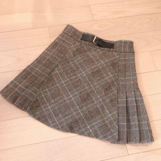 ZARA チェックプリーツスカート風パンツ