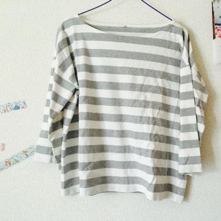 ムジルシリョウヒン(MUJI (無印良品))のボーダー ボックス Tシャツ(Tシャツ(長袖/七分))