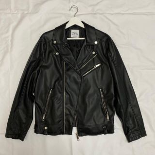 ザラ(ZARA)のZara フェイクレザー　ダブルライダースジャケット(ライダースジャケット)