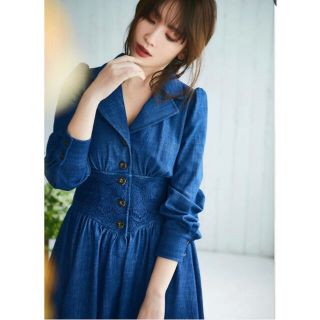 Her lip to Lace Belted Denim Dress(ロングワンピース/マキシワンピース)