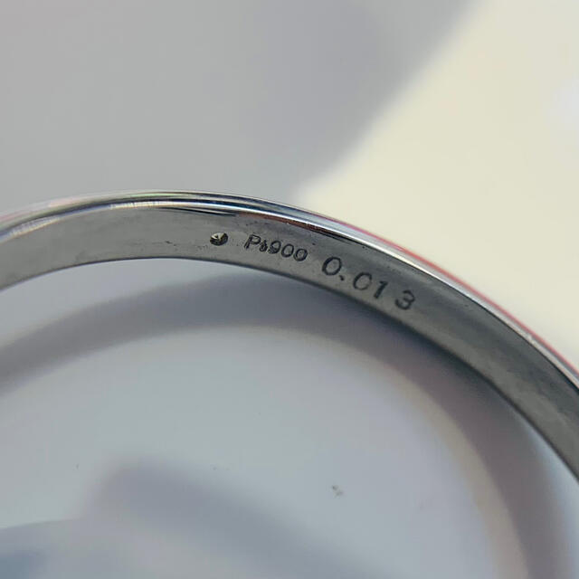 【新品】 Pt900 ダイヤ付 甲丸リング 21号 2.3mm幅［7］ レディースのアクセサリー(リング(指輪))の商品写真