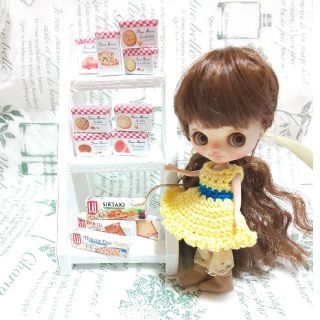 ②ミニチュアお菓子パッケージ12個(ミニチュア)