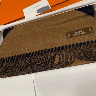 エルメス(Hermes)のエルメス◆新品◆マフラー　ストール　ネイビー　ゴールド(マフラー/ショール)