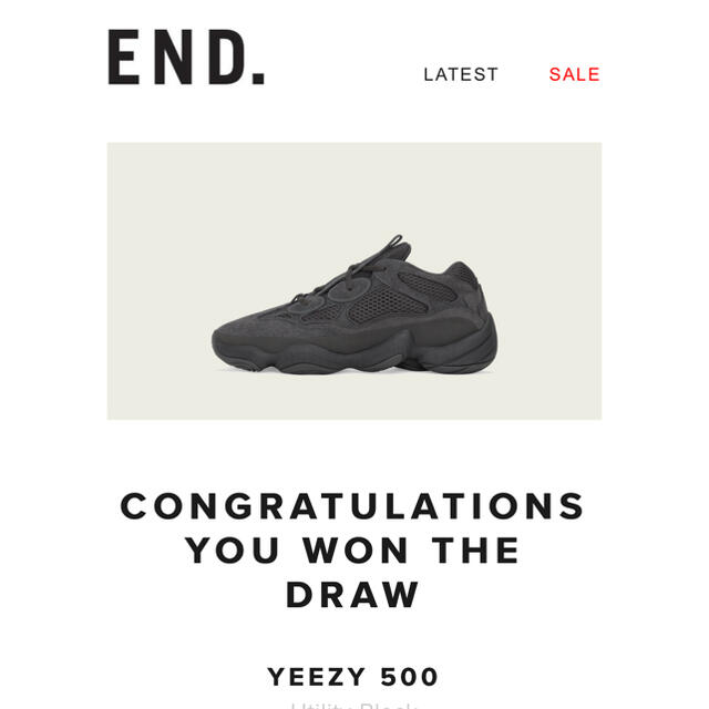 adidas yeezy 500 utility 黒 END.当選 27㎝