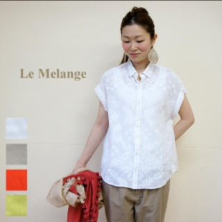 ルクールブラン(le.coeur blanc)のLe Mélange 刺繍ブラウス(シャツ/ブラウス(半袖/袖なし))