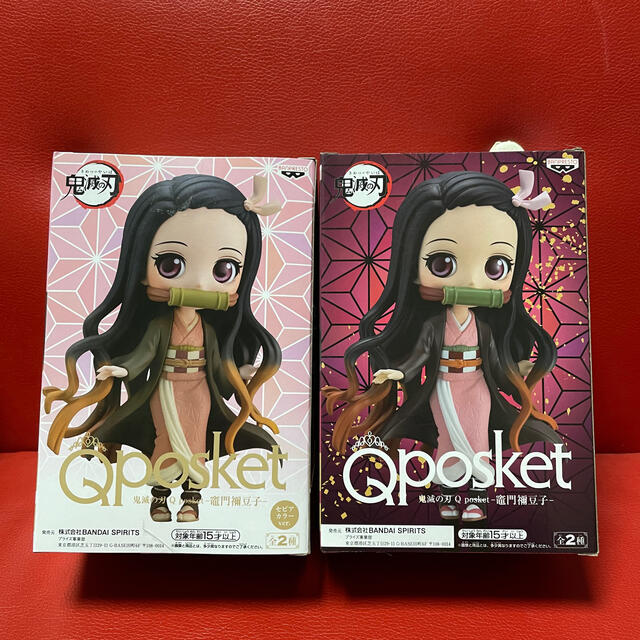 BANPRESTO(バンプレスト)のQposket  禰󠄀豆子(ねずこ)　ノーマルカラー＋セピアカラーセット エンタメ/ホビーのおもちゃ/ぬいぐるみ(キャラクターグッズ)の商品写真