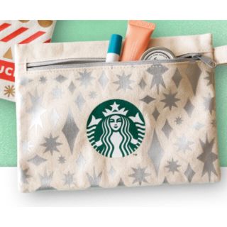 スターバックスコーヒー(Starbucks Coffee)のスターバックス　クリスマス　キャンバスポーチ　シルバー　2020(ポーチ)